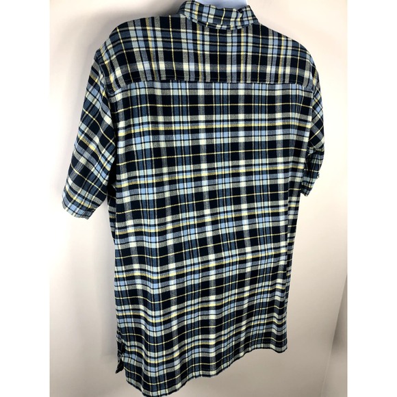 Patagonia Men's Short Sleeve Button Down Shirt Size XL Organic Cotton Blue Plaid - Picture 7 of 15